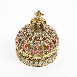 蒙古包镀金首饰盒 手工彩绘工艺品的雅致珍藏